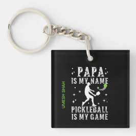 PAPA is mijn naam PICKLEBALL is mijn spelcadeau vo Sleutelhanger