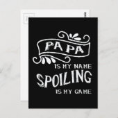 Papa is mijn naam Spoiling is mijn spel Briefkaart (Voorkant / Achterkant)