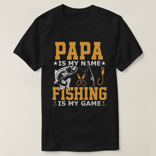 PAPA is mijn naam Vist mijn game T-shirt (Design voorkant)