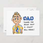 Papa is mijn ROLL model Briefkaart (Voorkant / Achterkant)