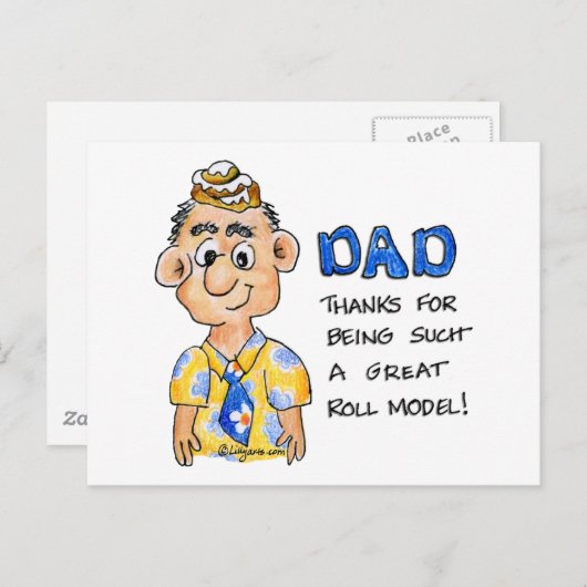 Papa is mijn ROLL model Briefkaart (Voorkant / Achterkant)