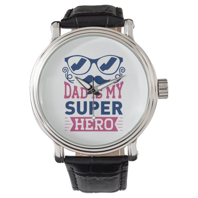 Papa Is Mijn Superheld Horloge (Voorkant)