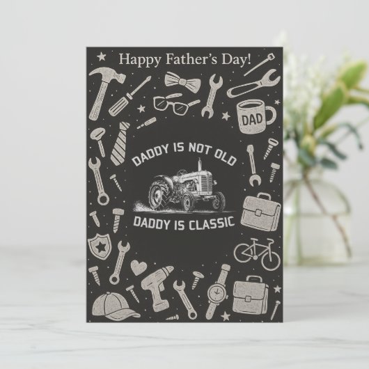 Papa is niet oud Papa is een klassiek vaderdag cad Kaart (Staand voorkant)