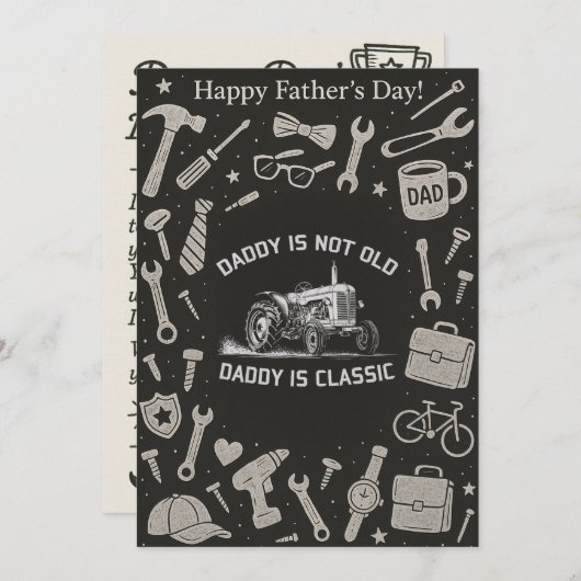 Papa is niet oud Papa is een klassiek vaderdag cad Kaart (Voorkant / Achterkant)