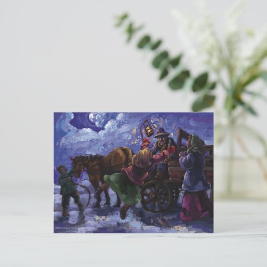 Papa is thuis briefkaart (Staand voorkant)