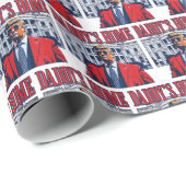 Papa is thuis | Het huis van papa Trump Cadeaupapier (Rol Hoek)