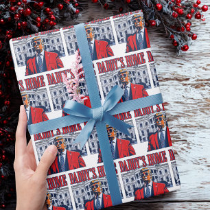 Papa is thuis   Het huis van papa Trump Cadeaupapier