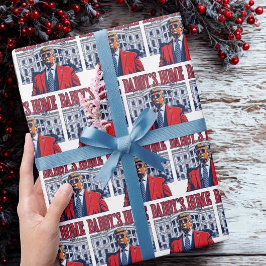 Papa is thuis | Het huis van papa Trump Cadeaupapier
