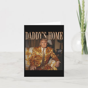 Papa is thuis Trump Trump 2024 Luipaard Grappig Kaart