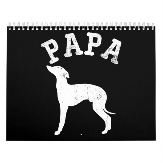 Papa Italiana Greyhound Funny Gift Dad Kalender (Hoes)