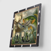 Papa jaagt op Gevist wild Vierkante Klok (Hoek)