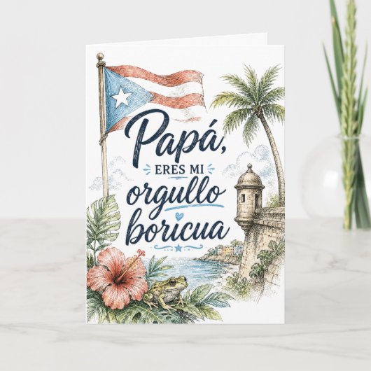 Papa Je Ben Jouw Boricua Vadersdag Kaart (Voorkant)