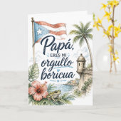 Papa Je Ben Jouw Boricua Vadersdag Kaart (Gele Bloem)