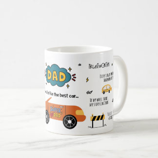 Papa, je bent als de beste auto koffiemok