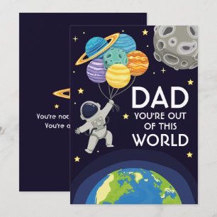 Papa, je bent buiten deze wereld Vaderdag Ruimte Feestdagenkaart
