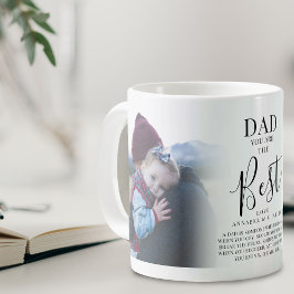 'PAPA' je bent de Beste Foto Naam & Citaat Plaquet Koffiemok