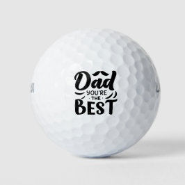 Papa Je bent de beste zwarte witte Vaderdag Golfballen