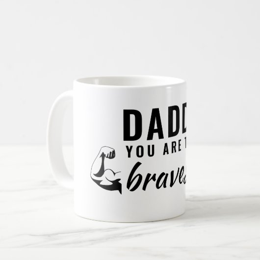 Papa je bent de Bravest Vader Dag Koffiemok (Voorkant links)