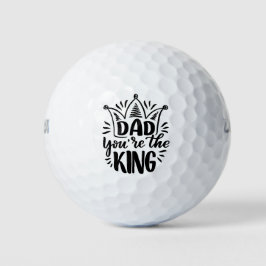 Papa Je bent de King Black White Vaderdag Golfballen