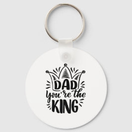 Papa Je bent de King Black White Vaderdag Sleutelhanger