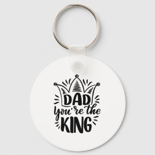 Papa Je bent de King Black White Vaderdag Sleutelhanger