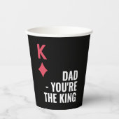 Papa Je bent de King Poker Games Fathers Day Paper Papieren Bekers (Voorkant)
