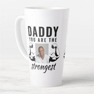 Papa, je bent de Sterkste Grappige Vader Foto Latte Mok
