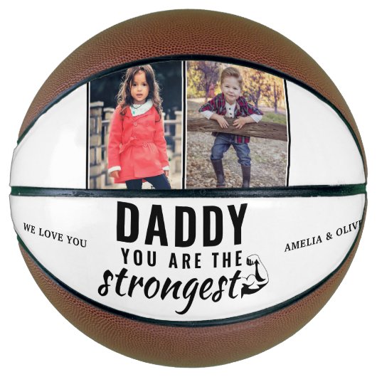 Papa, je bent de Sterkste Vaderdag 2 Foto Basketbal (Voorkant)