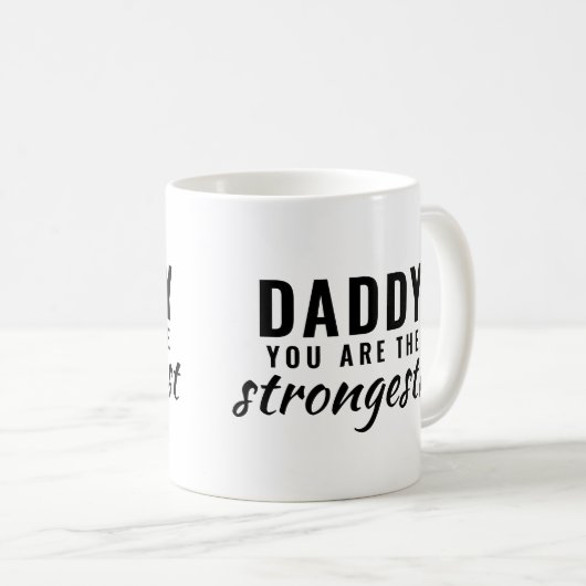 Papa je bent de sterkste vaderdag. koffiemok (Voorkant rechts)