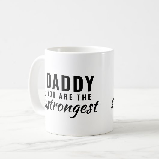 Papa je bent de sterkste vaderdag. koffiemok (Voorkant links)