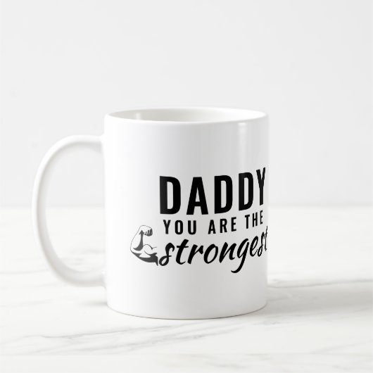 Papa je bent de sterkste vaderdag. koffiemok (Links)
