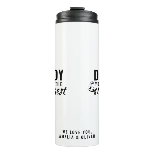 Papa je bent de sterkste vaderdag. thermosbeker (Voorkant)