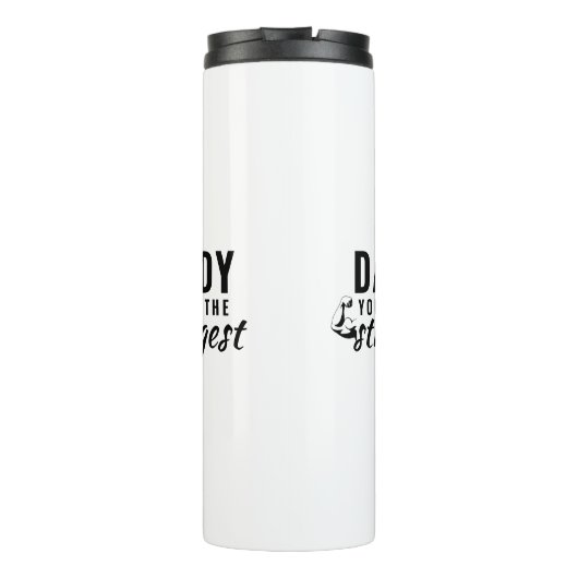 Papa je bent de sterkste vaderdag. thermosbeker (Achterkant)