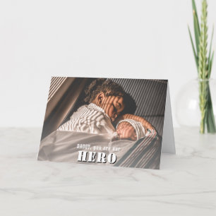 Papa je bent een held Foto Vaderdag   Kaart