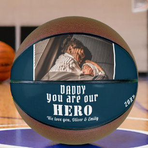 Papa je bent een held Vaderdag familie foto Basketbal