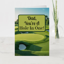 Papa, je bent een hole-in-one! Golf Green 2025 Folie Wenskaart