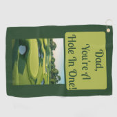 Papa, je bent een Hole In One! Golfhanddoek (Horizontaal)