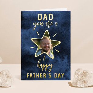 Papa, je bent een ster, Gefeliciteerd Vaderdag Folie Wenskaart