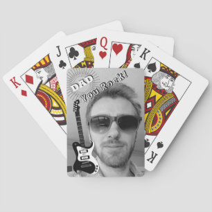 Papa, je bent geweldig Elektrische gitaar Zwart en Pokerkaarten