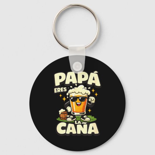 Papa je bent geweldig funny spaanse bier vader vad sleutelhanger (Voorkant)