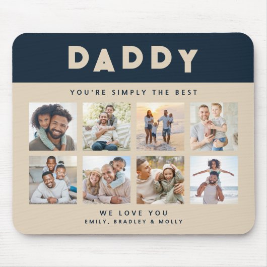 Papa Je bent gewoon de beste fotocollage Muismat (Voorkant)