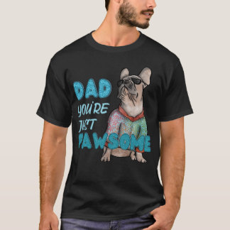 "Papa, je bent gewoon Paw-some" Franstalige honden T-shirt