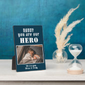 Papa je bent Hero Blue Father Day Foto Fotoplaat (Zijkant)