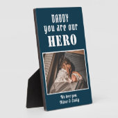 Papa je bent Hero Blue Father Day Foto Fotoplaat (Zijkant)