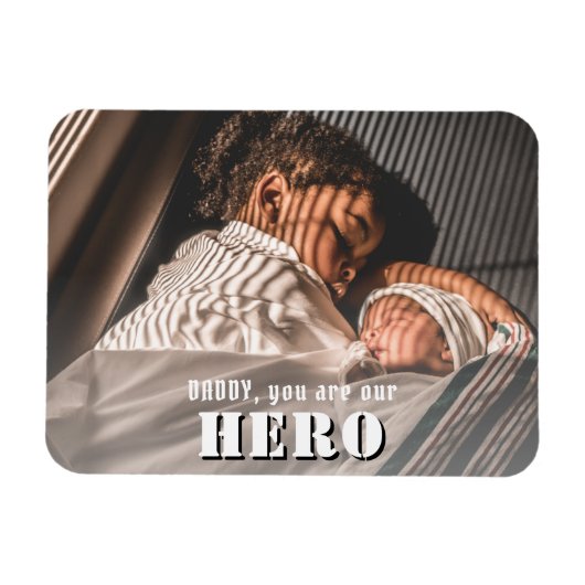 Papa, je bent Hero Foto Vader's Day Magnet Kaart Magneet (Horizontaal)