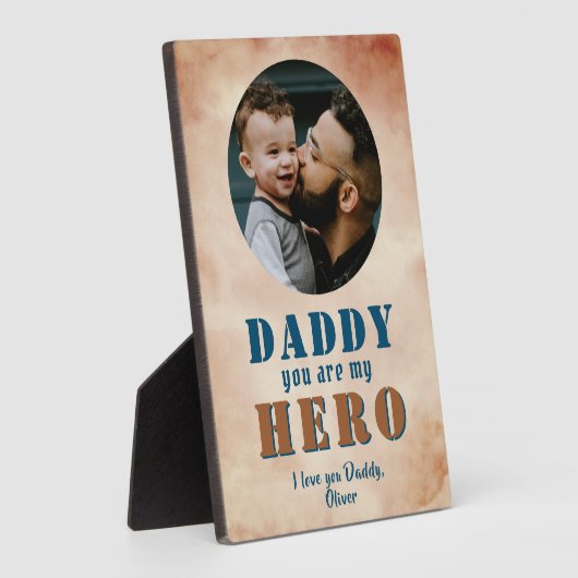 Papa je bent Hero Pap Foto Vader Dag Fotoplaat (Zijkant)