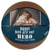 Papa je bent Hero Vader's Dag Foto Basketbal (Voorkant)