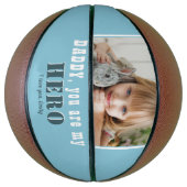 Papa je bent mijn Hero Blue Father Day Foto Basketbal (Verticaal)