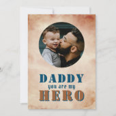 Papa je bent mijn Hero Pap Foto Vader Dag Kaart (Voorkant)