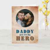 Papa je bent mijn Hero Pap Foto Vader Dag Kaart (Gele Bloem)